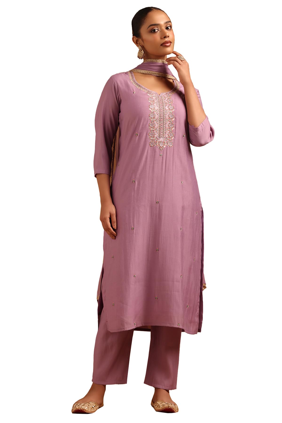 Soch Women Silk Floral Salwar Suit Set