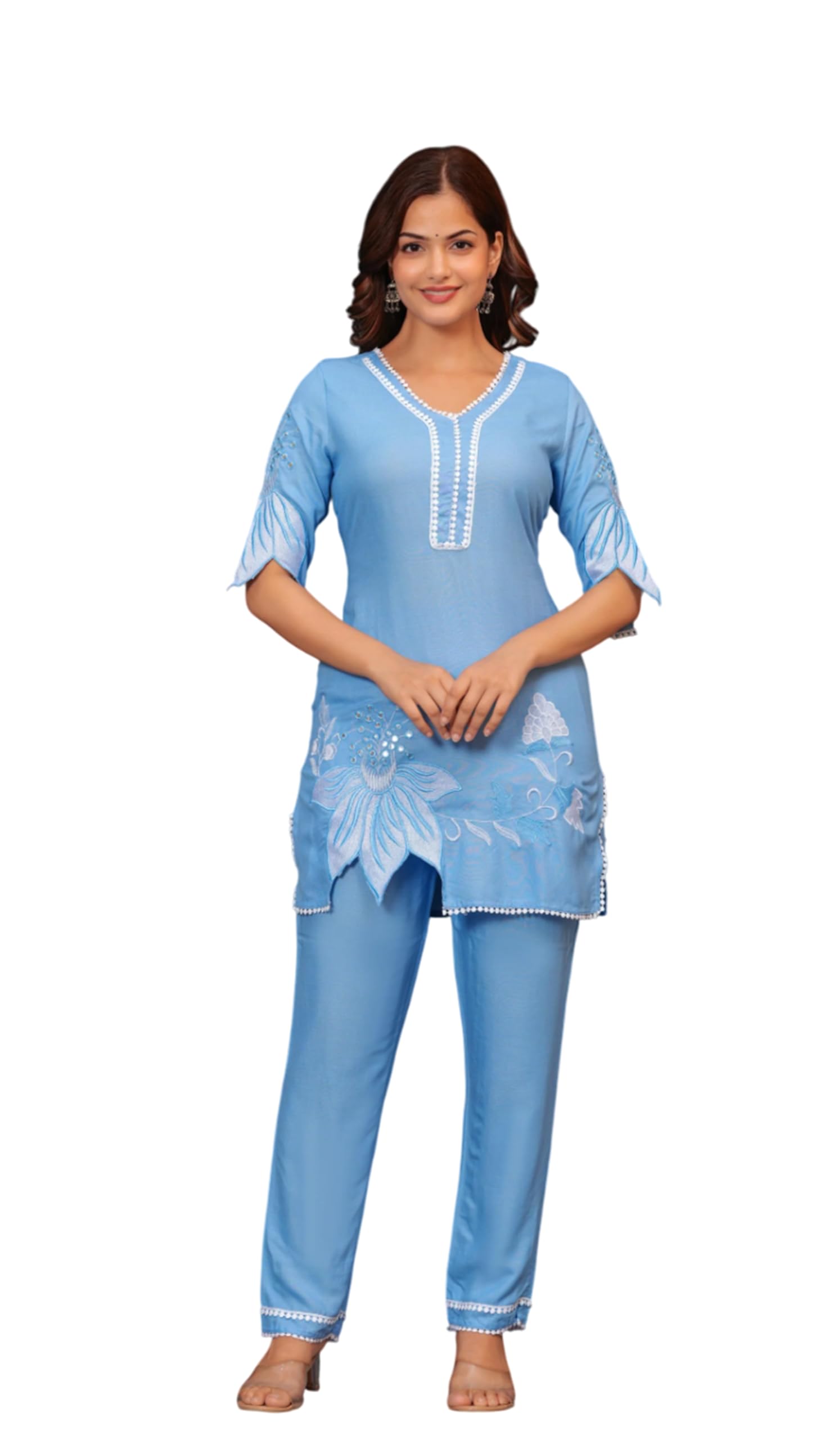 Fabnex Kurta Set For Women | Women Kurta | Women Kurta Sets Kurtis | Women Kurta Pant Set | Women Kurta Pant Set Women (K-117-Bl