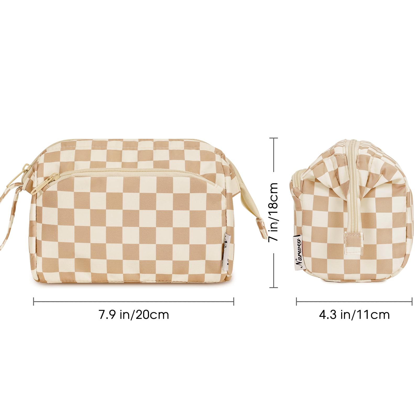 Narwey Large Women Makeup Bag Wide-open Make up Bag Travel Cosmetic Organizer Toiletry Bag for Cosmetics Toiletries Accessories