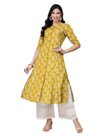 Stylum Womens Floral Printed Rayon A-Line Kurta (JOHNYCORN42_Lime Green, XL)