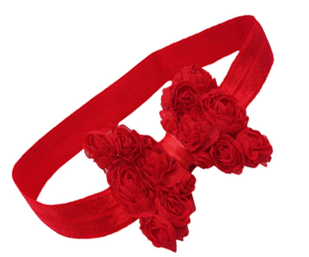 Akinoskids Stylish Red Infant Headband With Flower Setting In Bow Shape 11