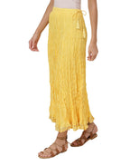 Fabindia Women Mull Drawstring Long Skirt Cotton_M/L Yellow