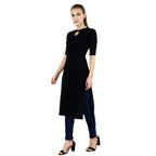 Popwings Casual Black Key Hole Streachable Kurti