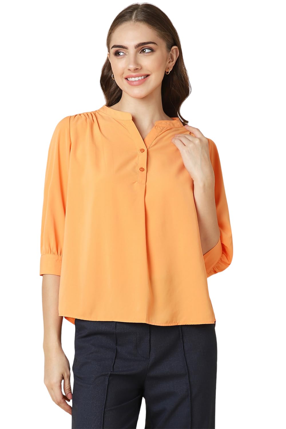 Allen Solly Women Regular Fit Solid T-Shirt