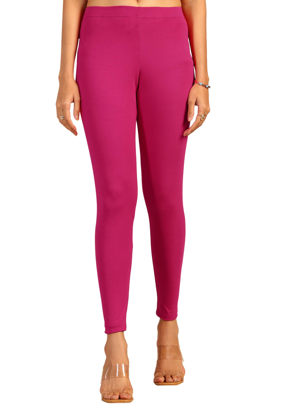 Gerua by Libas Solid Cotton Legging Pink