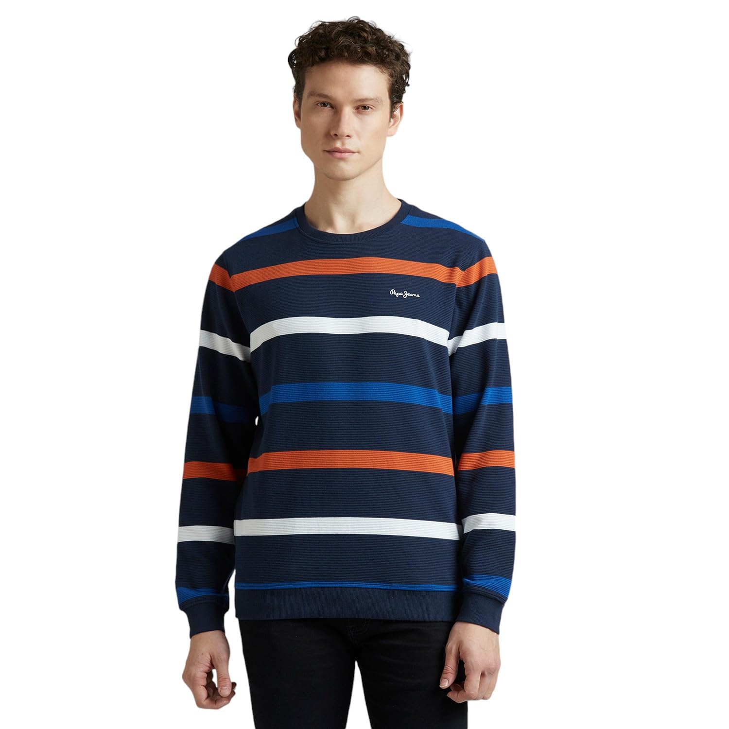 Navy Stripes Full Sleeved Sweatshirt