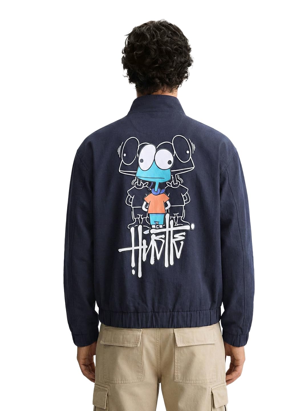 The Indian Garage Co Mens Relaxed Fit Long Sleeves Cutaway Collar Graphic Sweater