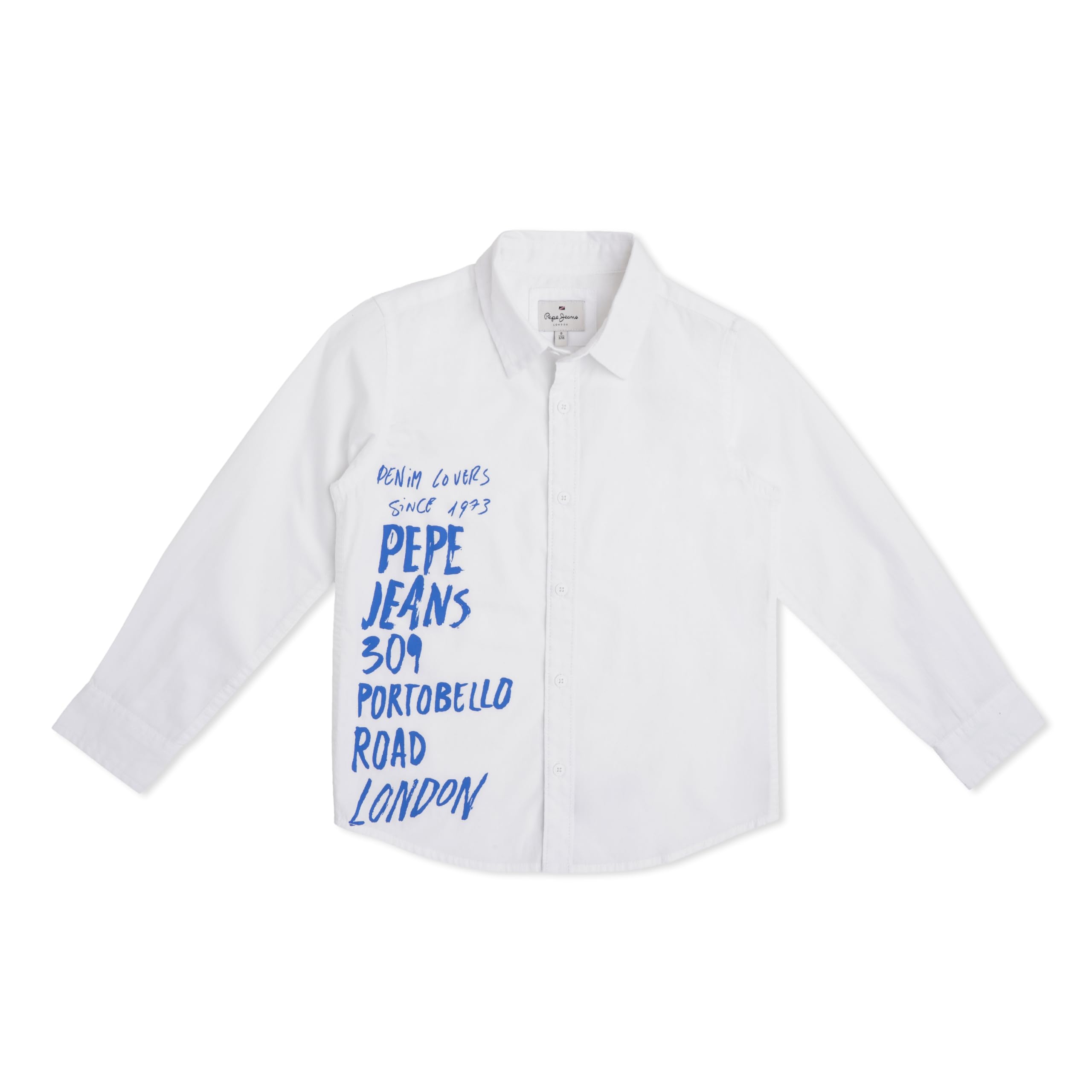 Pepe Jeans Boys Regular Fit Graphic Printed Shirts White