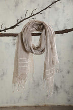 Jeelow Lightweight Cotton Scarf Scarfs For Women Shawls And Wraps Scarves For Men (Linen Stripe)