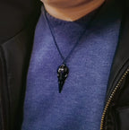 YOOESTORES82 Punk Metal Crow Skull Necklace. Hip Hop 3D Animal Bird Skull Pendant Necklace, Men Women Vintage Gothic Halloween J