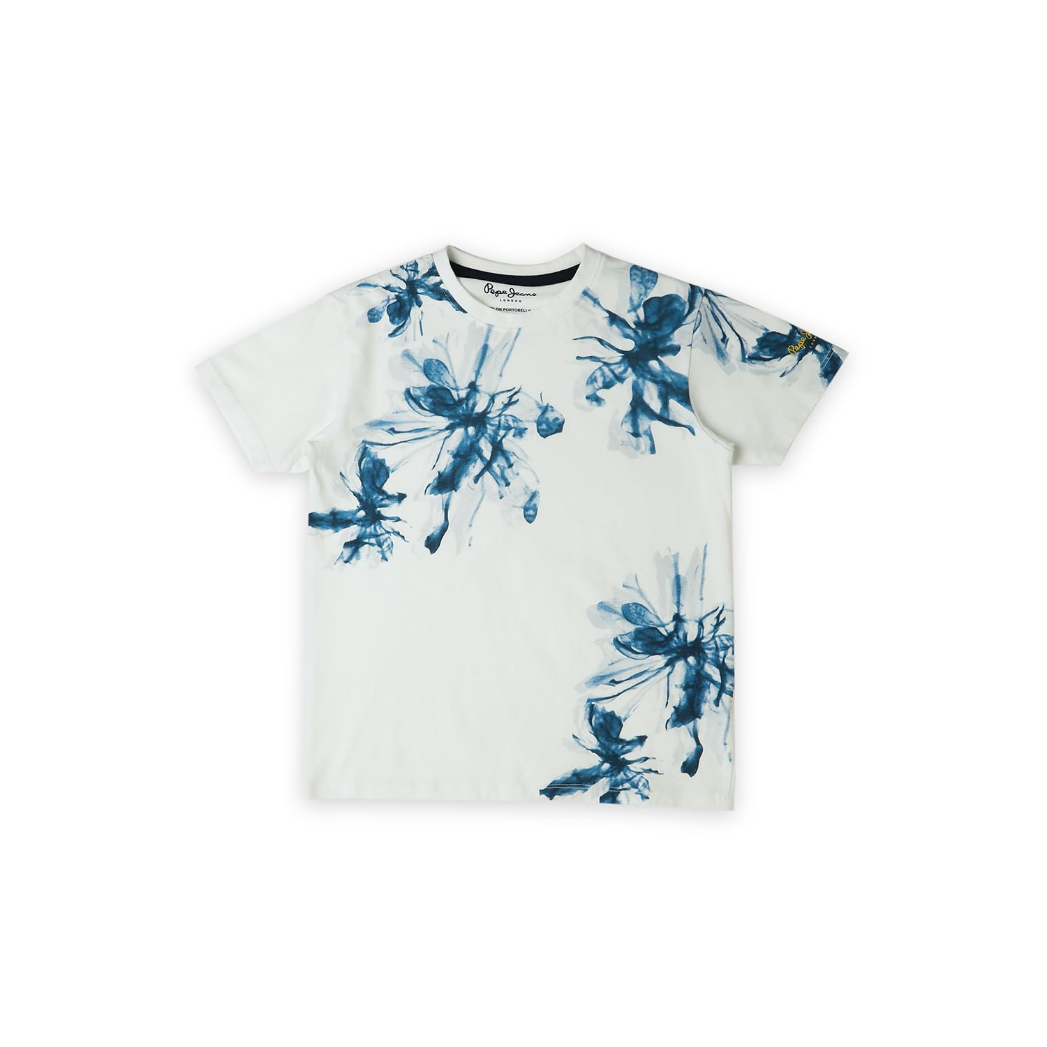 Pepe Jeans BoyS Floral Regular Fit T-Shirt (Pb503882_Navy_White