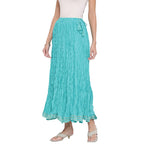 Fabindia Aqua Cotton Mull Drawstring Long Skirt