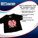 Greys Anatomy Pick Me Women's Black Crop Top - Large