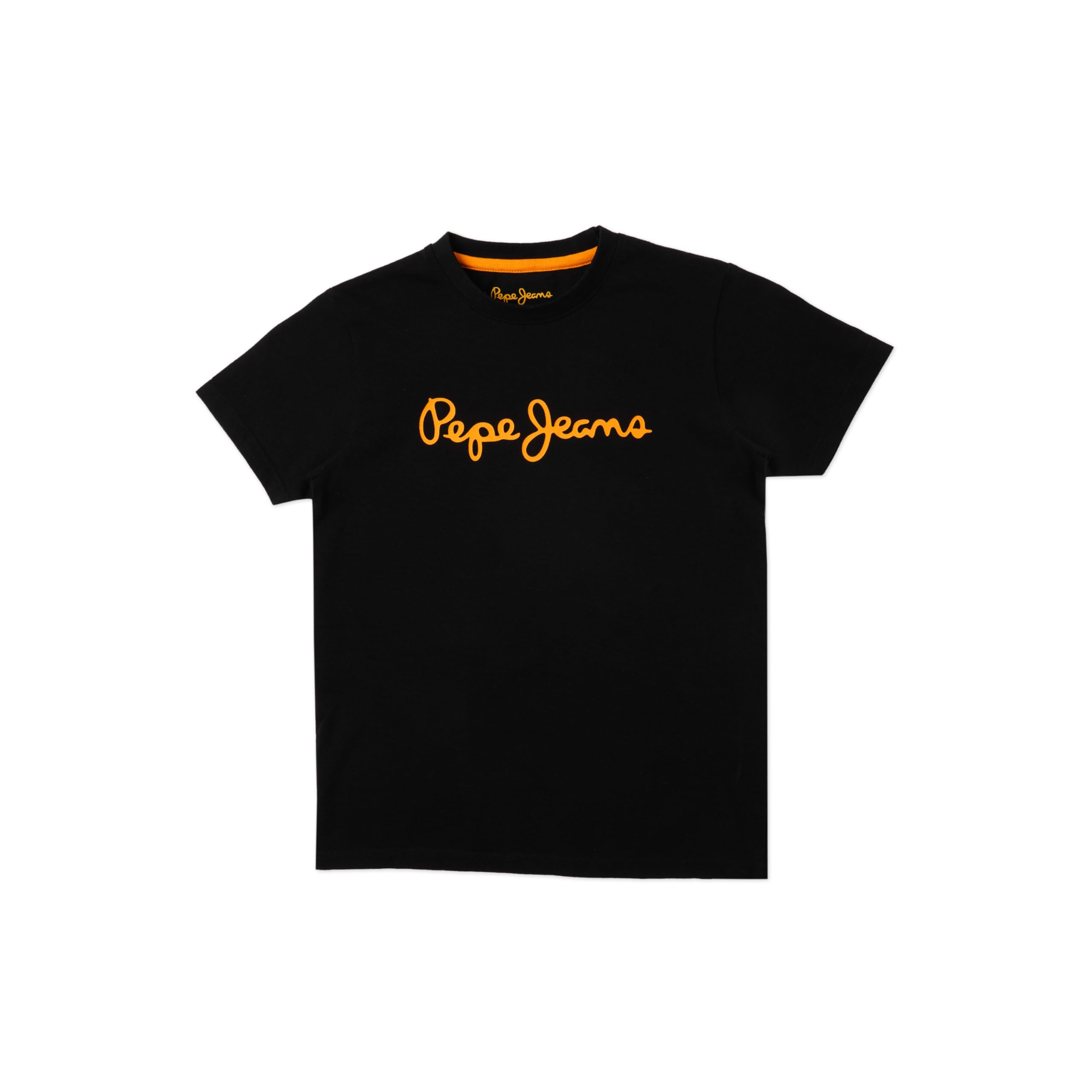 Boys Black Round Neck Short Sleeved T-Shirt