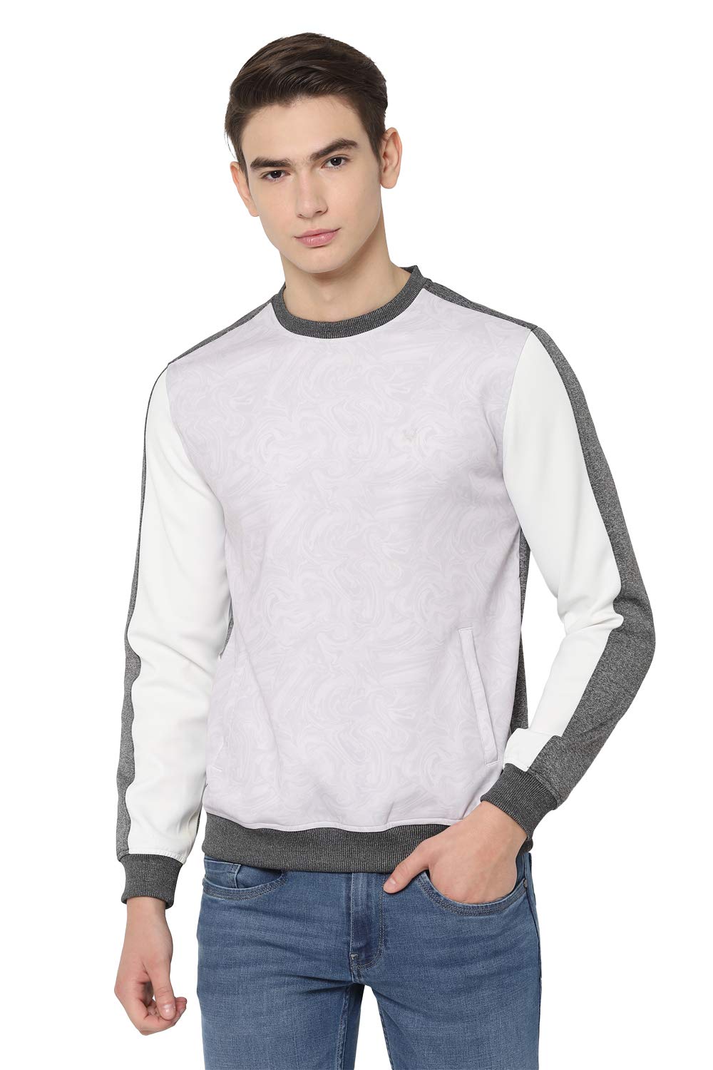 Allen Solly Men Solid Hooded Crew Neck T-Shirt