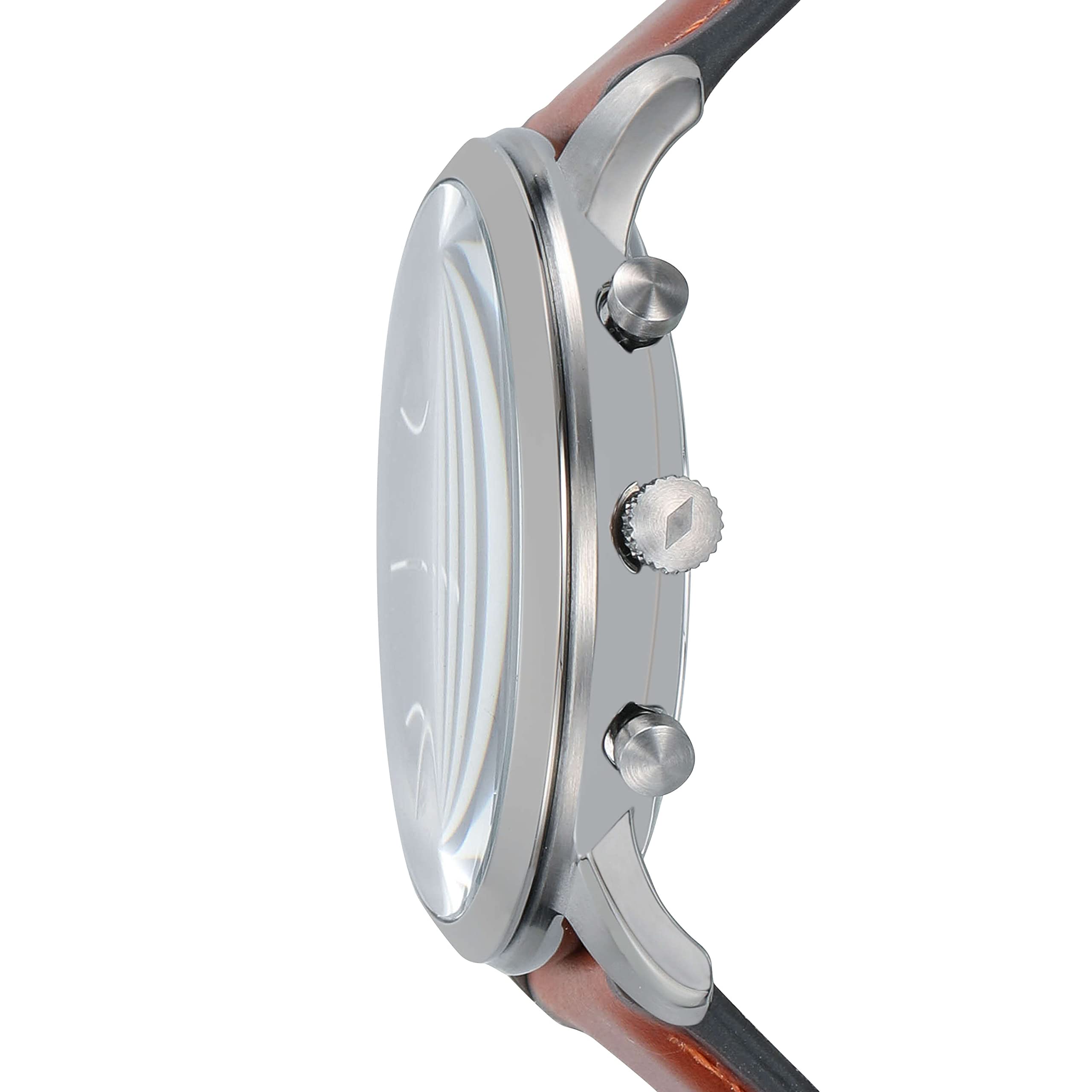 Fossil Men's Neutra Quartz Stainless Steel and Leather Chronograph Watch, Color: Smoke, Amber (Model: FS5512)