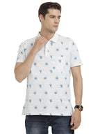 Turtle Men Poly Cotton Stretch Slim Fit White Polo T-Shirt