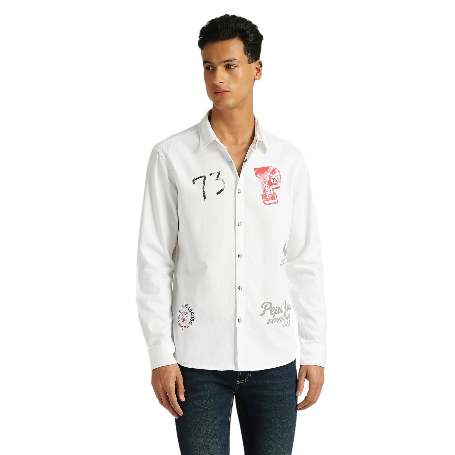Pepe Jeans MenS Regular Fit Shirt (Pm308669_White