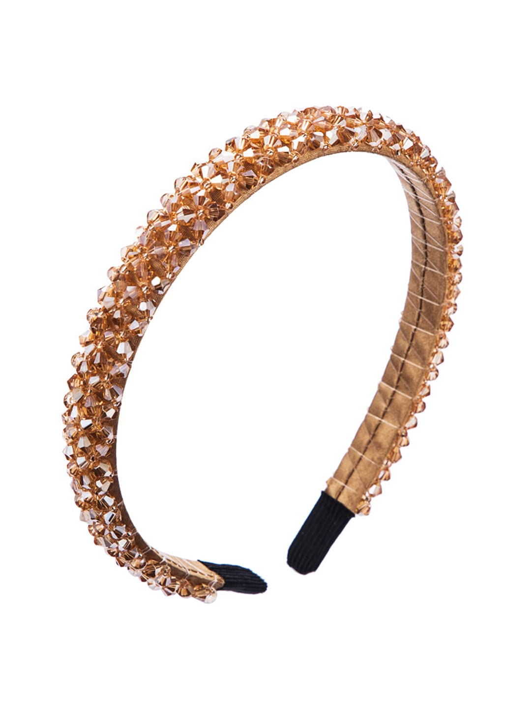 Yellow Chimes Hair Band For Women Girls Hair Accessories Crystal Rhinestone Headband For Women Hair Band Gold Headband 11
