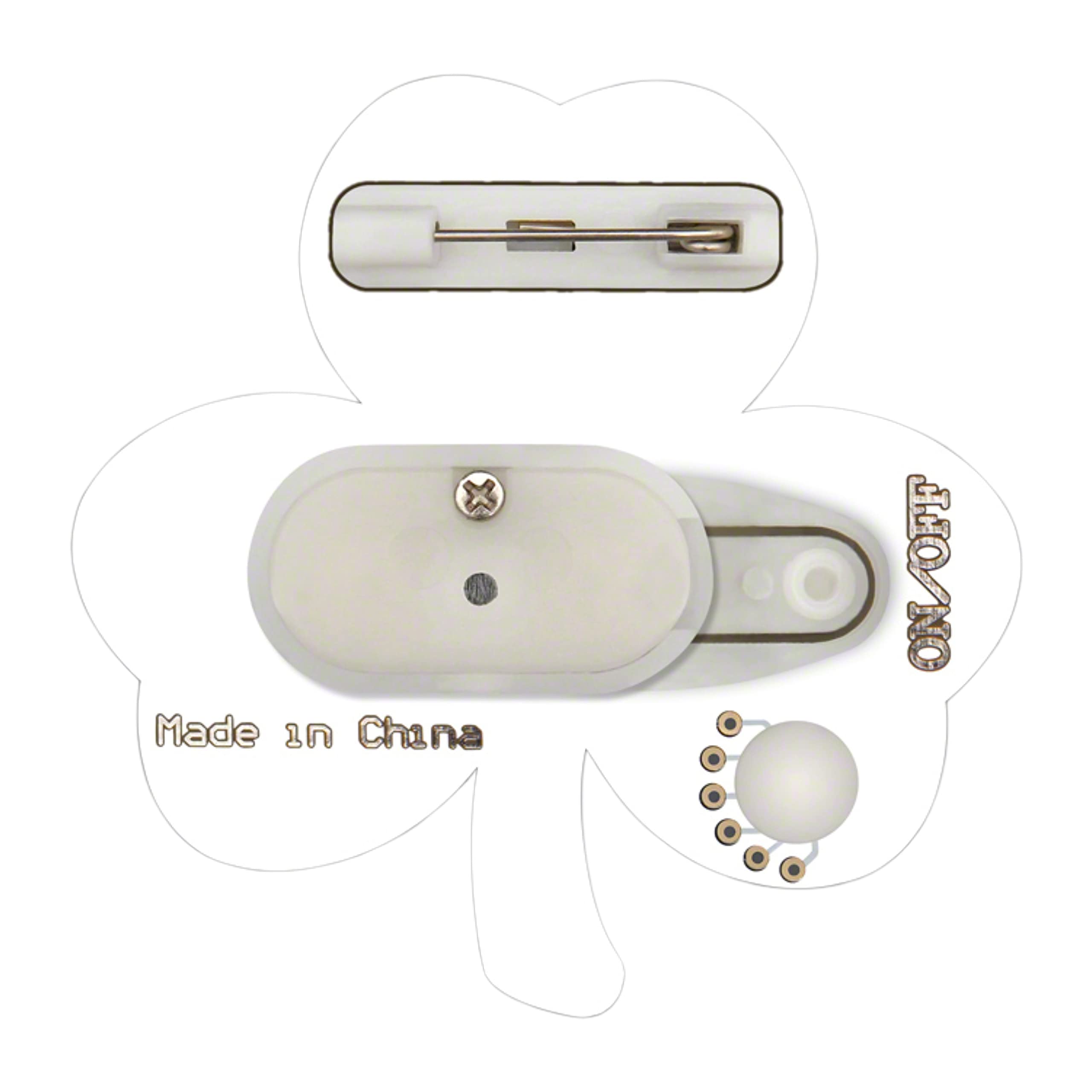 Jade Shamrock Flashing Body Light Lapel Pins