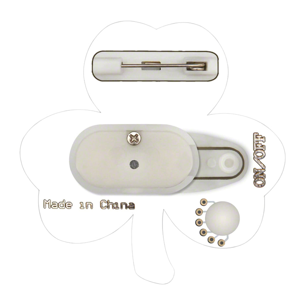 Shamrock Flashing Body Light Lapel Pins for St. Patricks Day by Blinkee