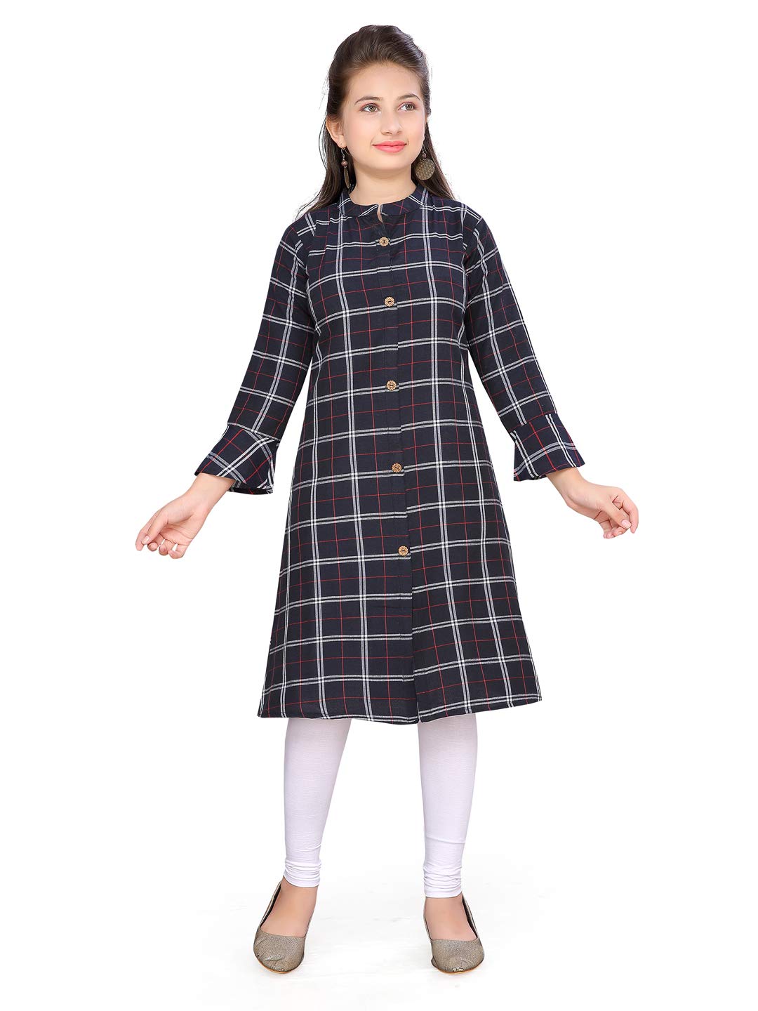 Aarika Girls Cotton Salwar Suit (Kurti-Tr-Tc-4-Black-32)