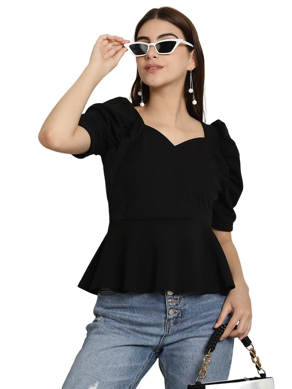 Tee Projekt Solid Stylish Casual Slim Fit Top & Tunic for Women & Girls| Trendy Western Tops for Women Stylish
