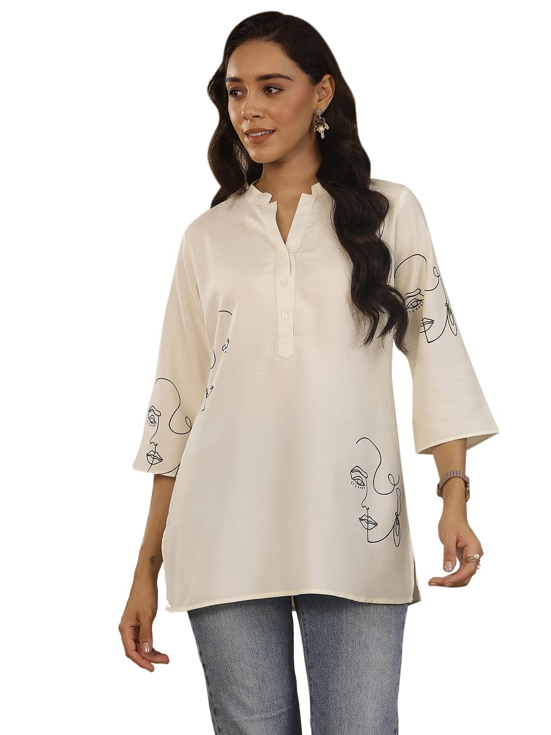 Gerua By Libas Printed Viscose Rayon Straight Kurti