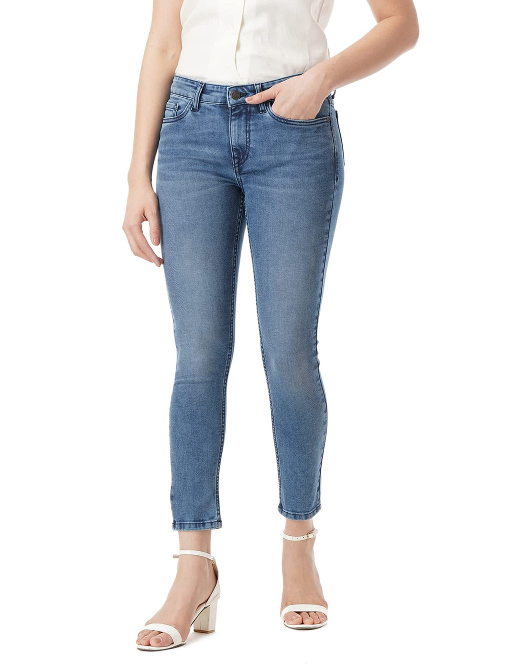 INKD Womens Skinny Jeans (INKSS23WJN-014NW_Denim Divine_36)