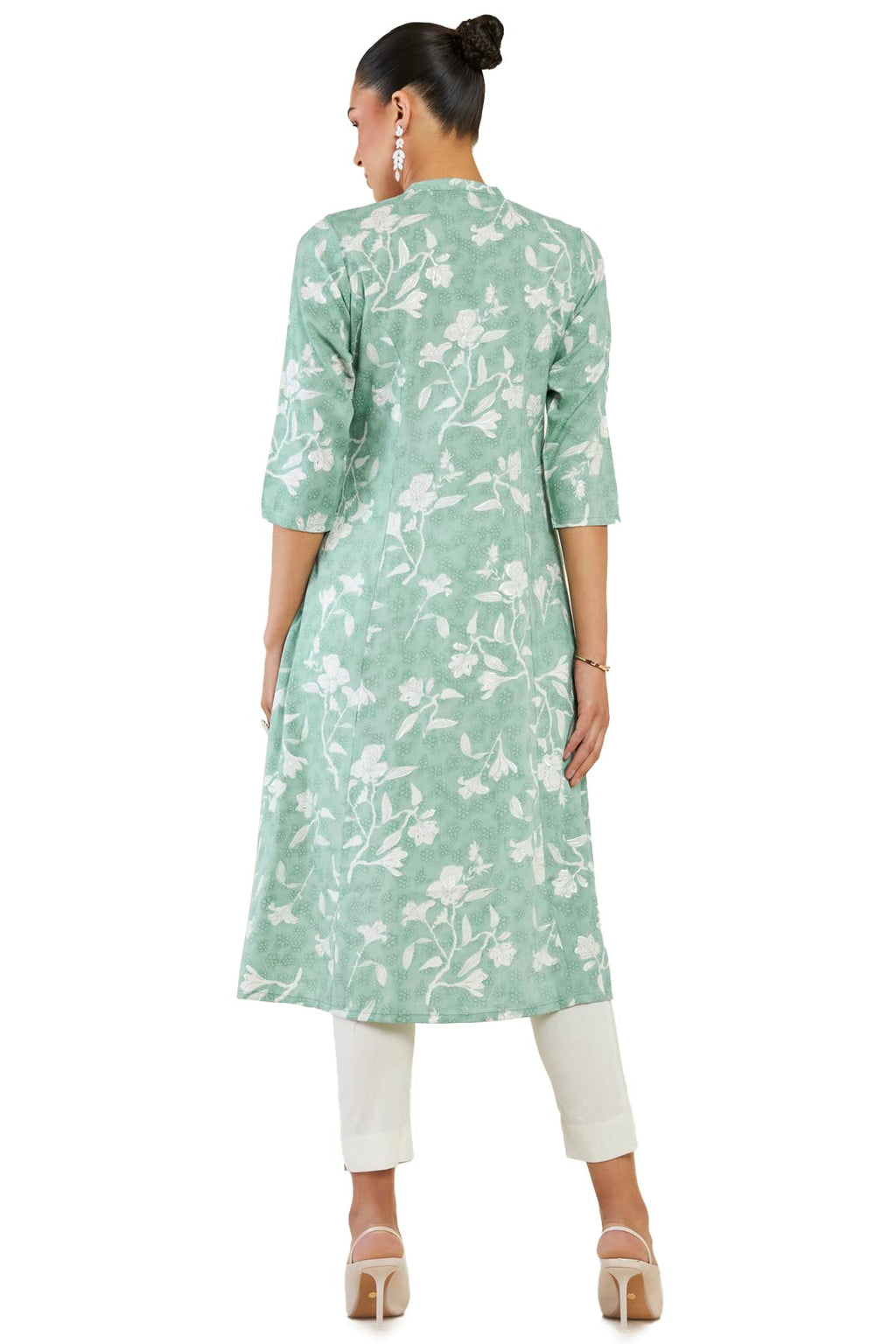 Soch Women Green Rayon Floral Kurta