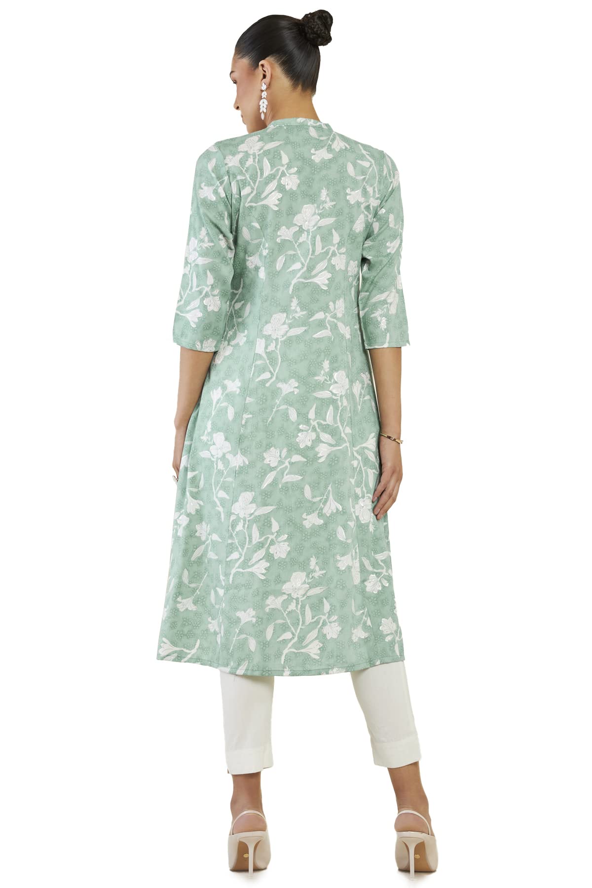 Soch Women Green Rayon Floral Kurta