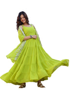 Fashion Basket Pink Georgette Anarkali Kurta For Women