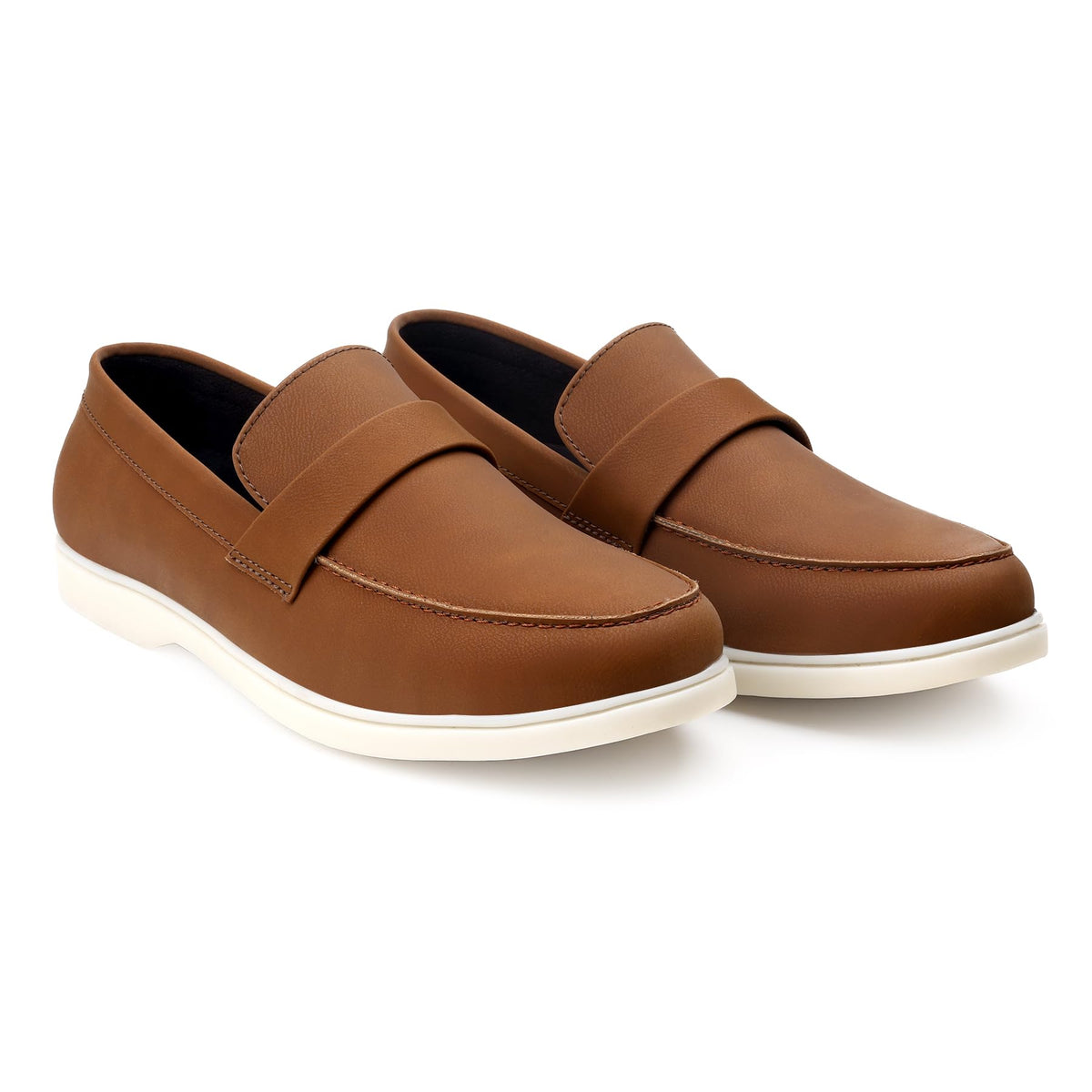 BXXY Mens Faux Leather Material Tan Casual Formal SlipOn Loafers, Moccasion Shoes and Outdoor Shoes with PVC Sole  8 UK 8
