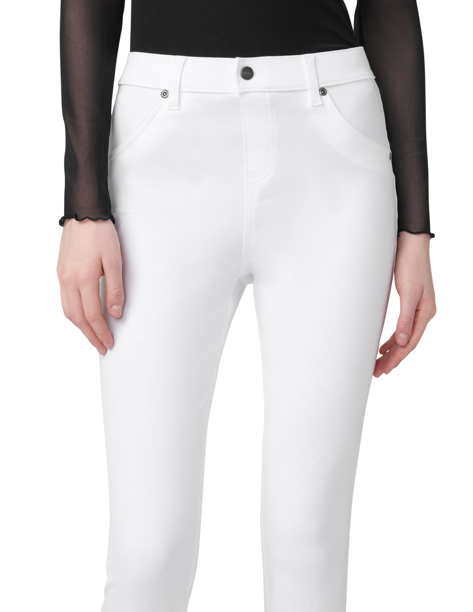 HUE Women's Ultra Soft High Waist Denim Leggings, White, Small