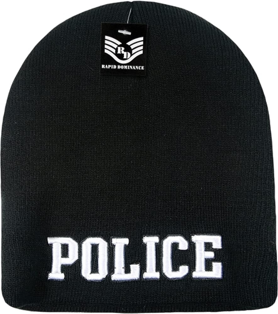 Public Safety Knit Cap, Police 2, Black