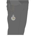 TREEWETO Mechanical Pocket Watches Silver Roman Numerals Open Face with Chain Men 24-Hour Moon Sun with Box