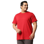 Bewakoof Mens Solid 100% Cotton Plus Size T-Shirt - Regular Fit, Round Neck, Half Sleeves