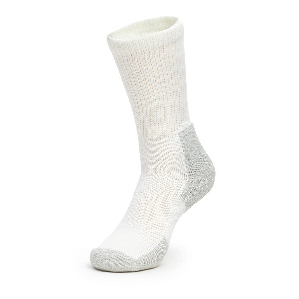 Thorlos Mens Xj Max Cushion Crew Running Socks, White/Platinum (1 Pair), Medium US