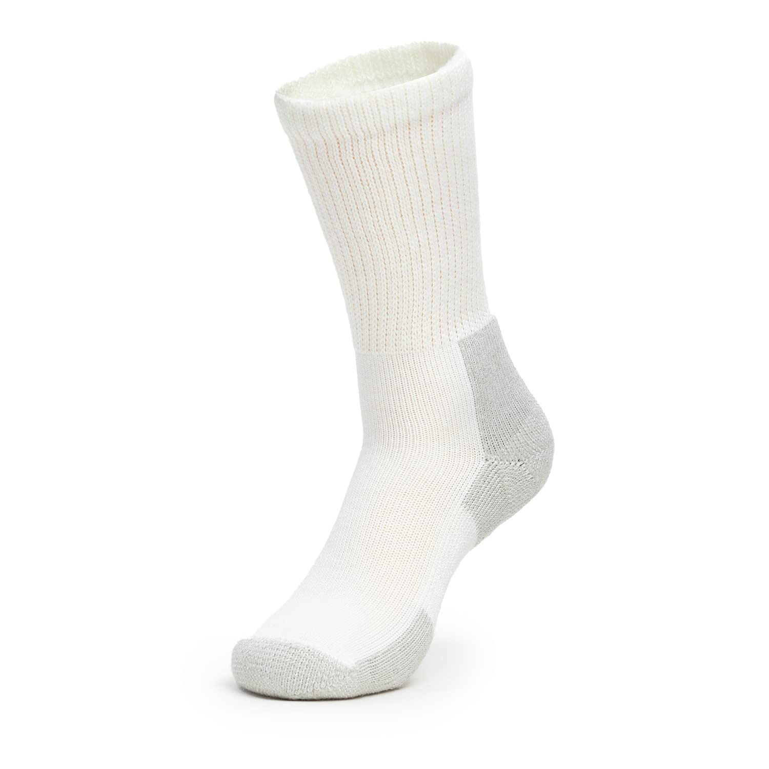 Thorlos Mens Xj Max Cushion Crew Running Socks, White/Platinum (1 Pair), Medium US