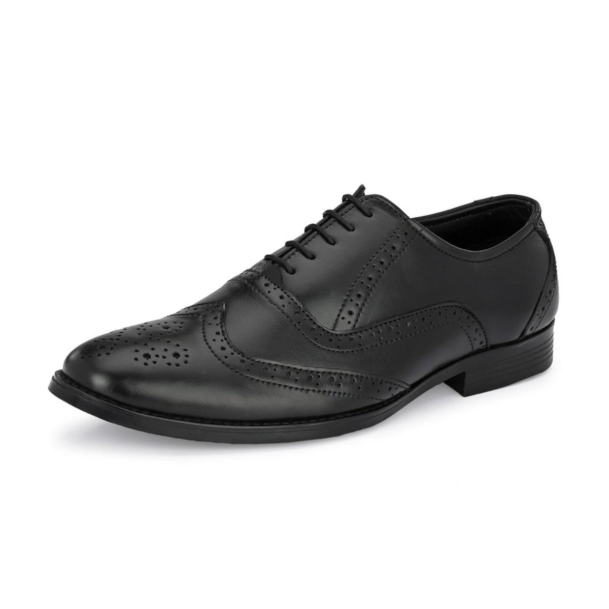 Hirolas Executive Genuine Leather Black Formal Brogue Shoes for Men 6