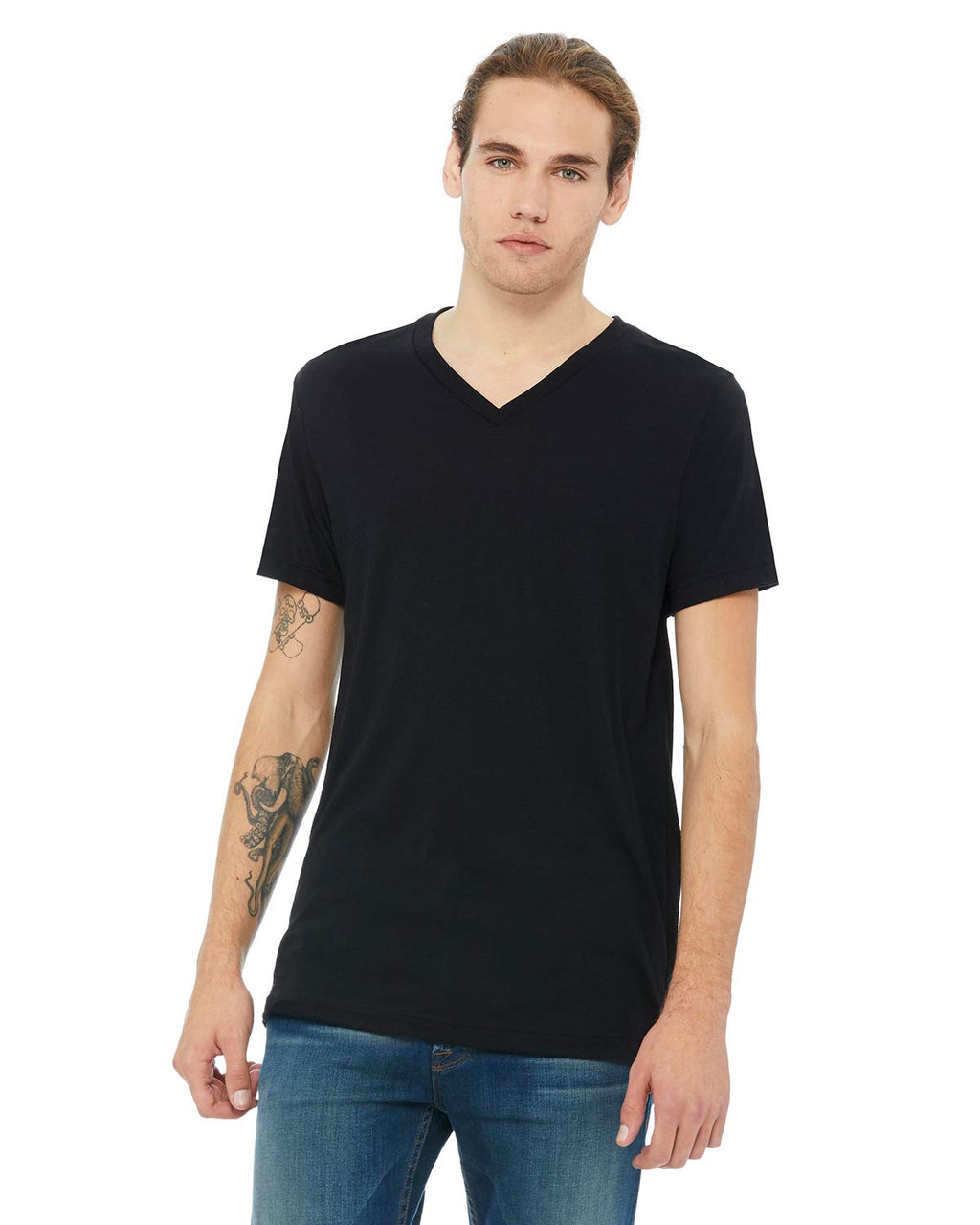 Unisex Triblend V-Neck T-Shirt - BLUE TRIBLEND - S(D0102H7W7EX)
