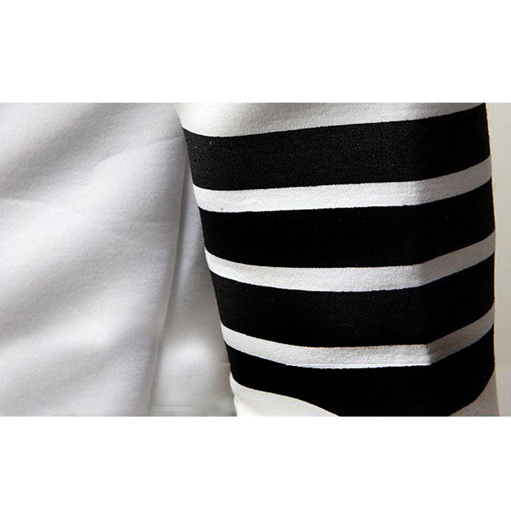 ZUEVI Men's Hoodies Casual Striped Drawstring Hooded Zipper Closure Slim Fit Sweatshirt With Pockets (Black-XXL)