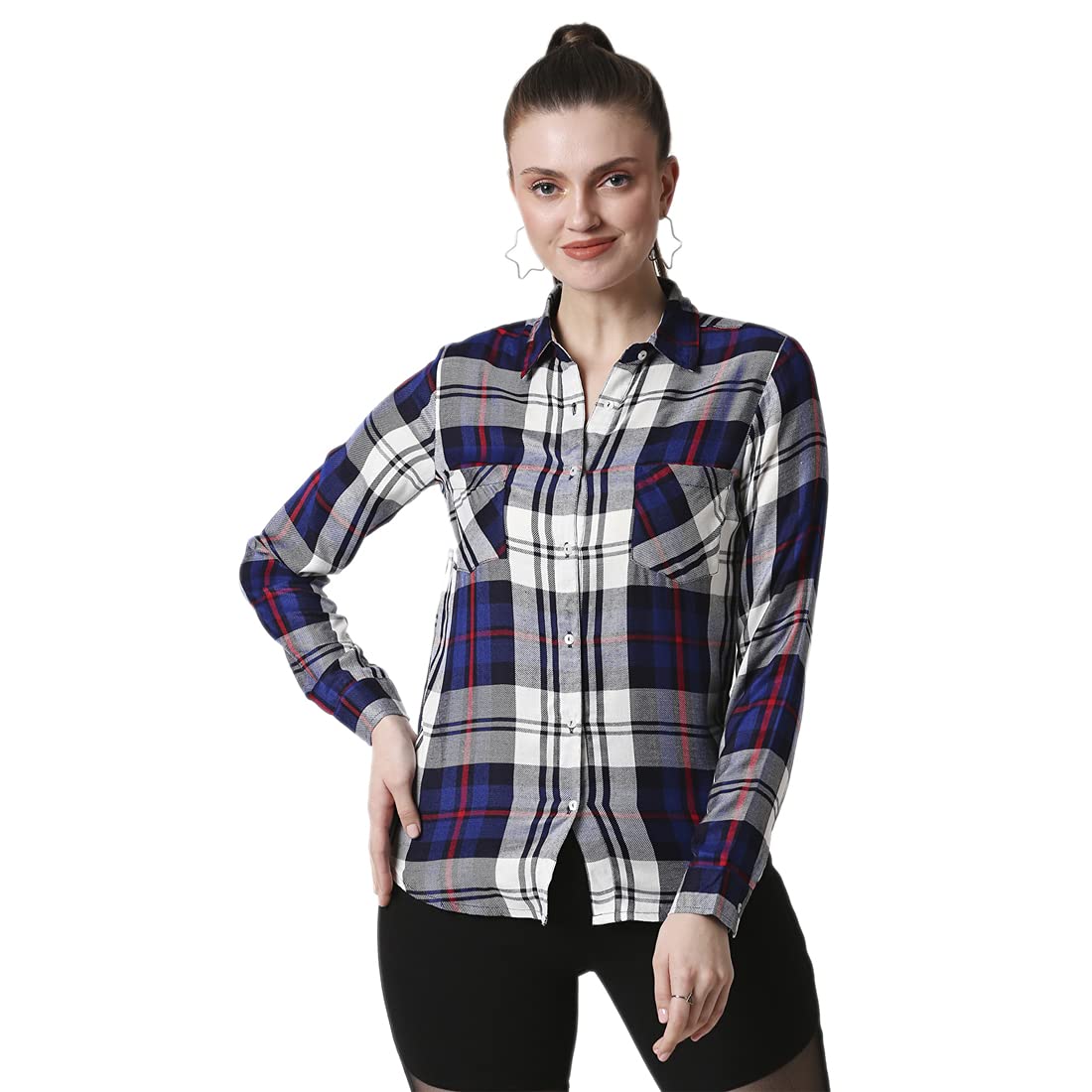 Bewakoof Casual Womens White Colour Checks Shirt