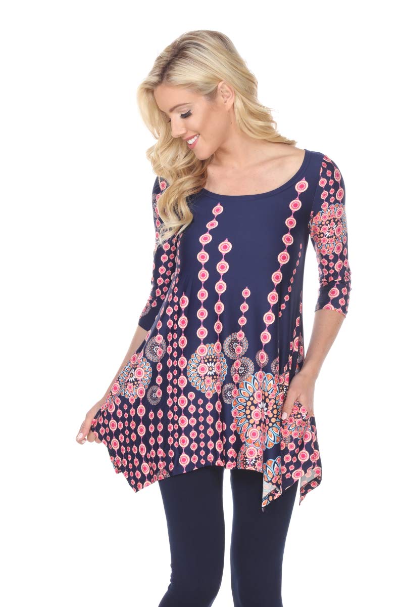 1301-43-M Rella Tunic - Top Navy  Medium