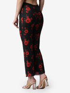 POPWINGS Casual Multi Colour Floral Print Bootcut Trouser for Women || Pull On Trouser for Women || Latest Stylish Western Regul