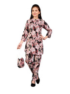 Aarika Girls Casual Wear Peach Colour Abstract Print Polyester Co-ord Set-8-15 Years (KP-TR-K-969)