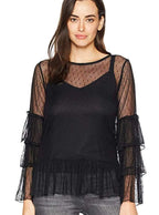 2 PC. SWISS DOT TOP W/TRIPLE RUFFLE