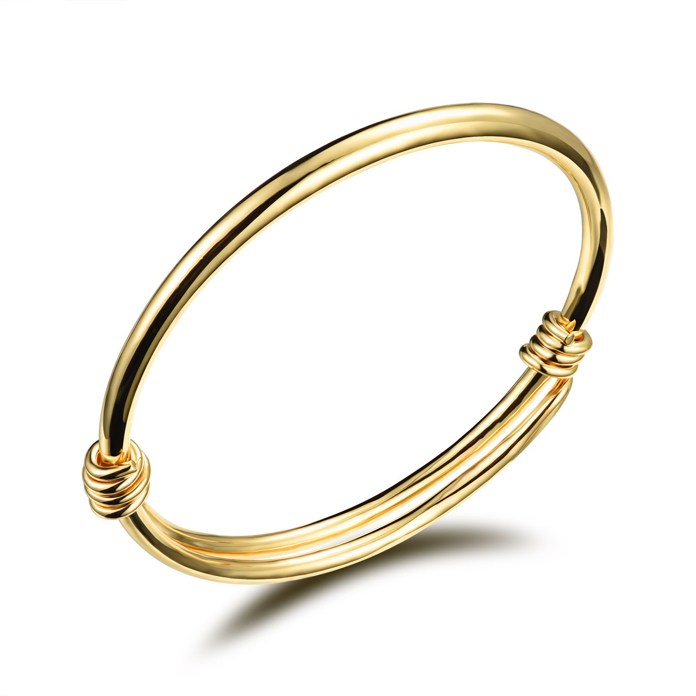 Children Jewelry 18k Gold Plated Bangle Bracelet for Toddlers Gift Safe Easy Adjustable 4.7 - 5.9 (A: 1 Pcs(Style 1))