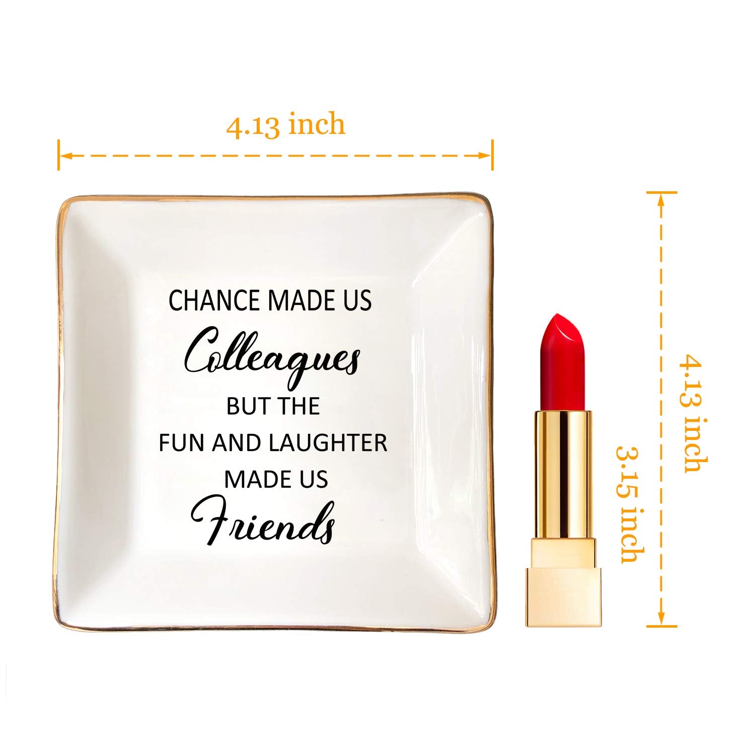 HOME SMILE Colleague to Friend Gifts for Women Jewelry Tray- Retirement Leaving Farewell Appreciation Birthday Christmas-Chance