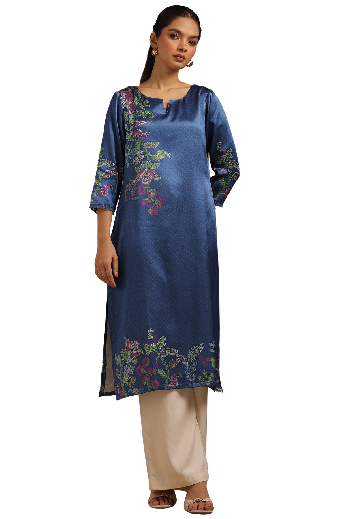 Soch Women Satin Floral Print Kurta